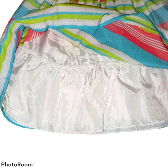 Bonnie Jean Youth Multi-Striped Dress with Ribbon at Waist Above Knee Length 448 - Picture 3 of 7